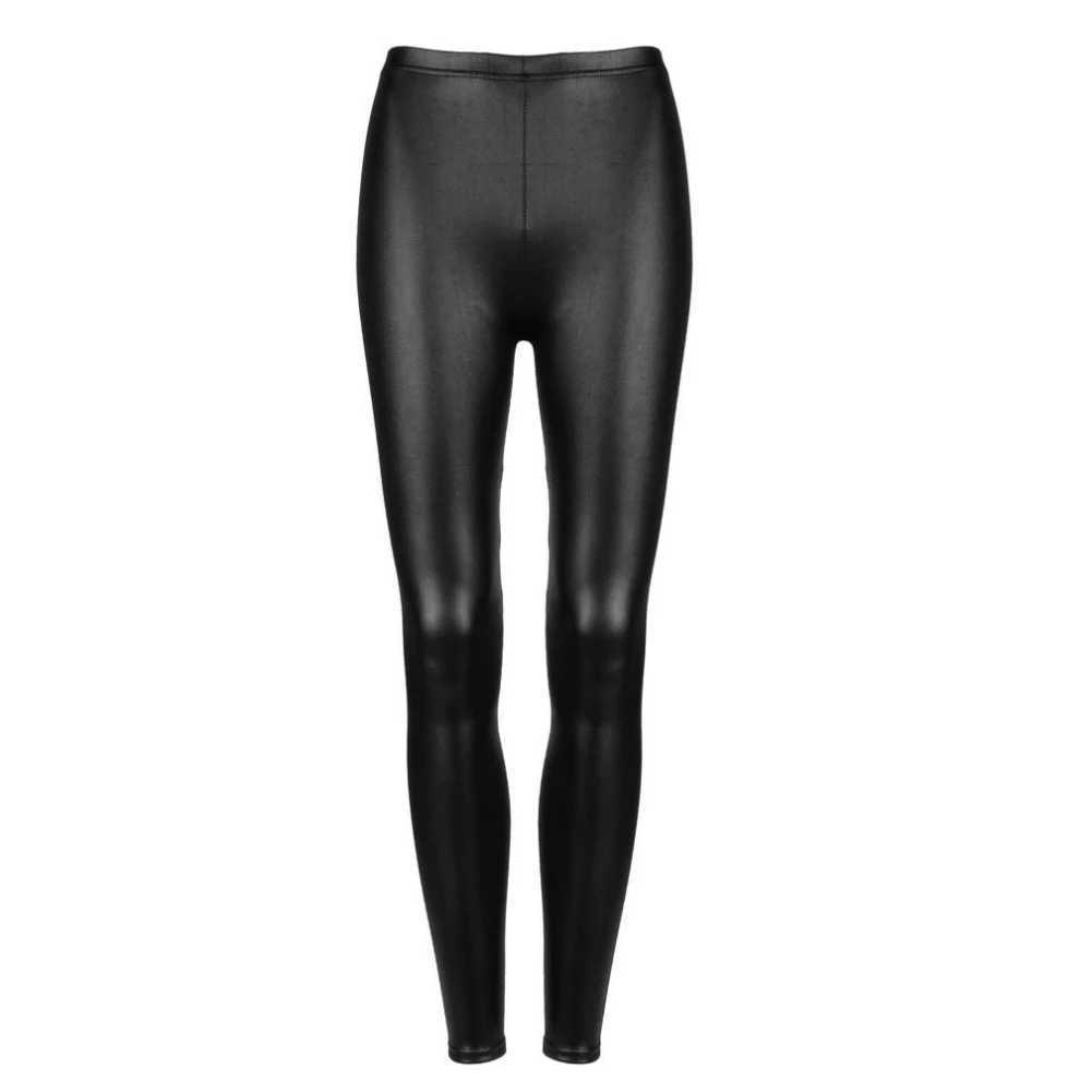 Kvinnors byxor capris s-3xl plus size womens artificiella läder elastiska leggings täta penna byxor tätt byxa sexig punk gata klädkvinnor byxor l2403