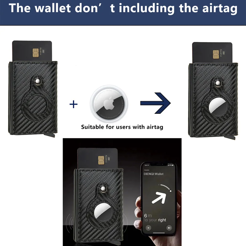 Portfel uchwytu karty kredytowej RFID dla Airtag Mężczyźni Portfel Portfel Money Torby Skórzane portfel do jabłek Tagi