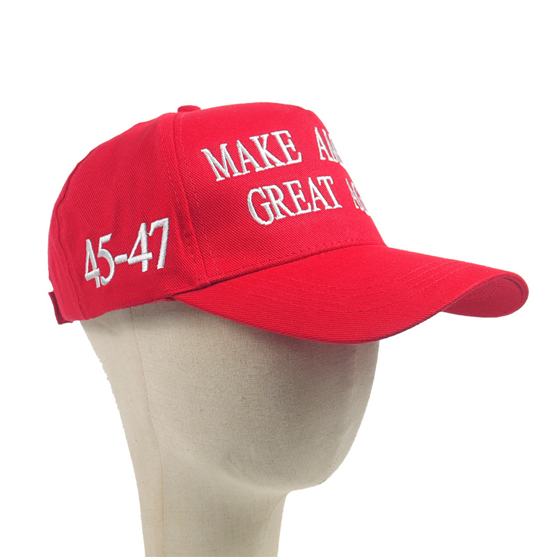 Trump Activity Hats Baumwoll-Stickerei-Baseballkappe „Trump 45-47th Make America Great Again“-Sportmütze