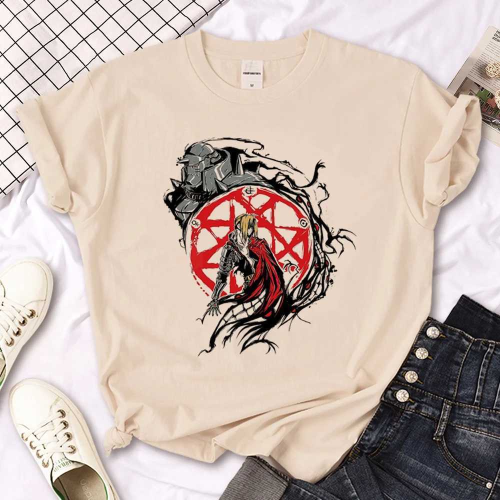 Kvinnors T-shirt All Metal Alchemist T-shirt kvinnlig sommaranime designer t-shirt flicka japanska harjuku kläder 240322