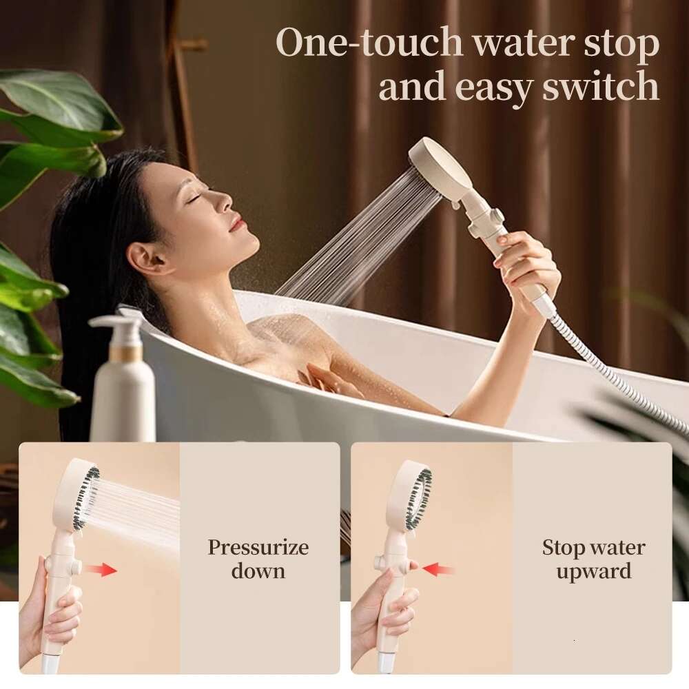 Novo mais novo 5 modos de cabeça de chuveiro de alta pressão spa massagem ajustável com filtro de poupança de água anti-calcário torneira do banheiro