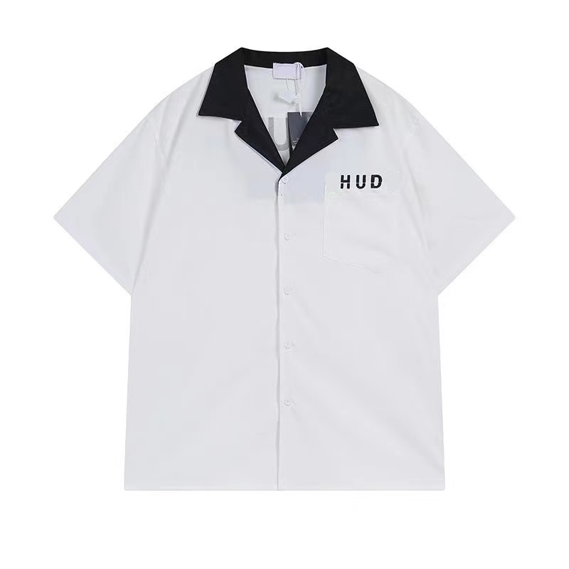 高品質RHUストライプロゴレター半袖シャツ夏の新しいルーズメンズアンドレミスオールマッチクイック乾燥トップス-XL