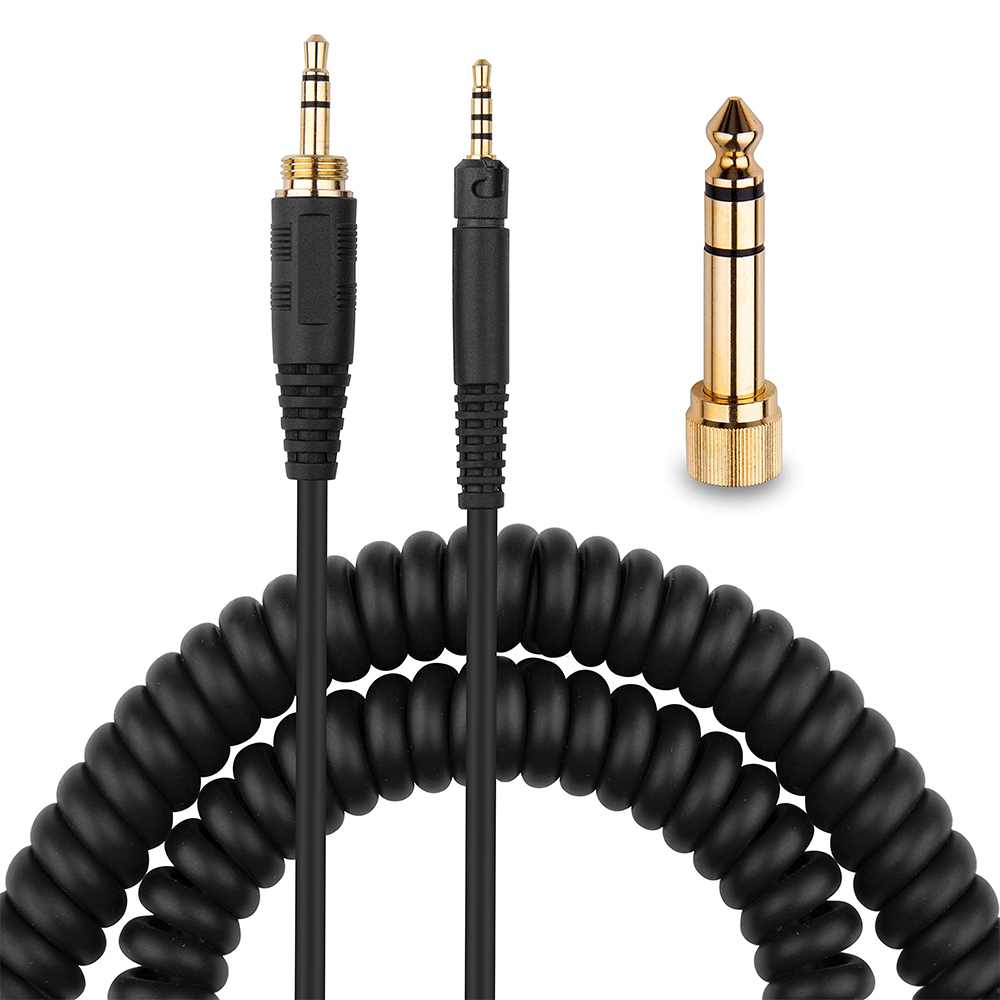 Substituição enrolada 6.35mm cabo aux adaptador cabo de extensão para sennheiser hd598 cs se hd599 hd569 hd579 hd558 hd518 fones de ouvido