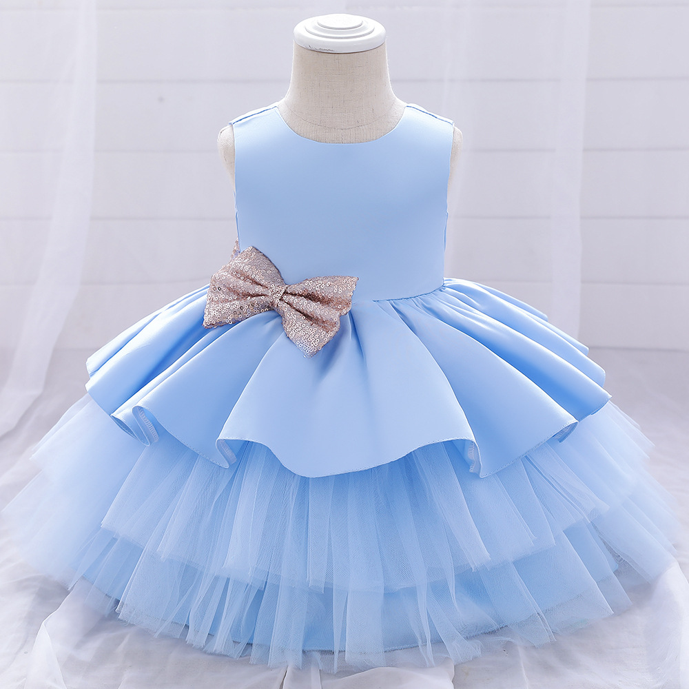 Sweet Wine Pink Green Blue Jewel Layers Flower Girl Dresses Girl's Birthday Dresses Girls Party Skirt Girl Everyday dress Kids' Party Wear SZ 2-4 D322121