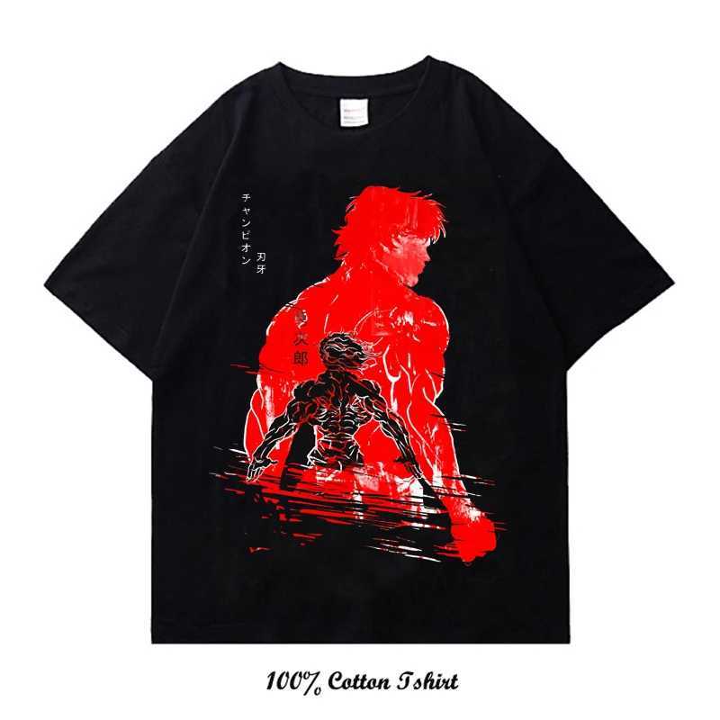 Koszulka damska grappler baki kyokudai taikai graficzny nadruk T-shirt harajuku retro krótkie rękawa bawełniana załoga dekoltu damska T-shirtl2403