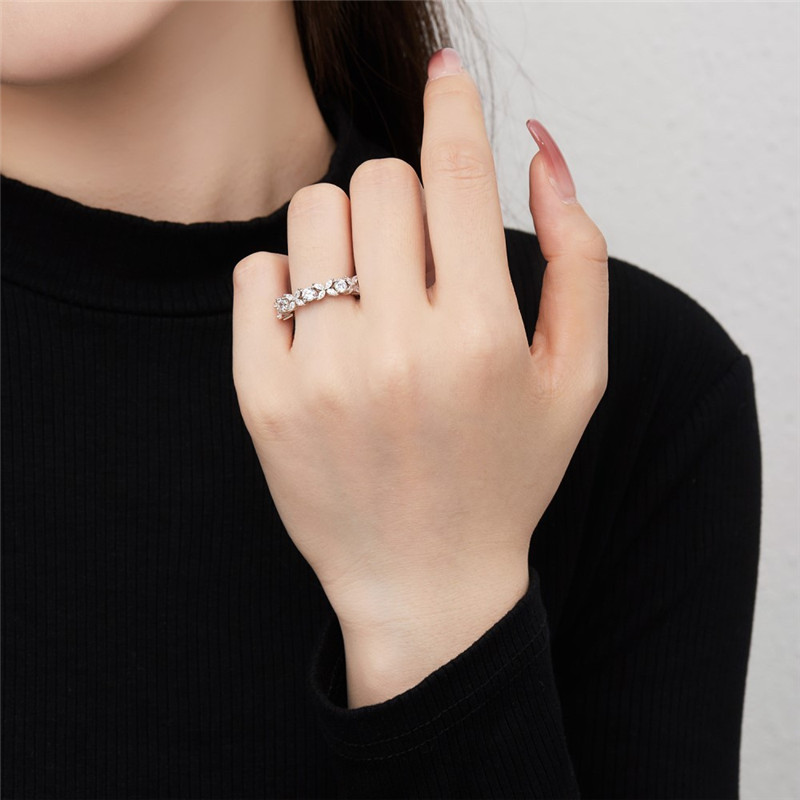 Bagues en argent sterling 925 avec diamants pour femme, fête de mariage, zircone blanche 5A, bague de fiançailles, bijoux de luxe, rencontres, tenue quotidienne, boîte cadeau pour ami, taille 6-9