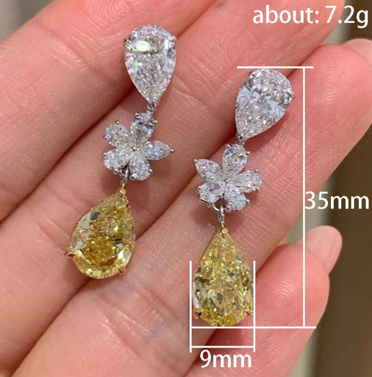 2024 Choucong Oryginalne ręcznie robione kolczyki Cholerling Lukling Luksusowa biżuteria 925 Srebrna wodę kropla woda 5a Cubic Diamond Party Kobiety Kobiety Prezent na kolczykach