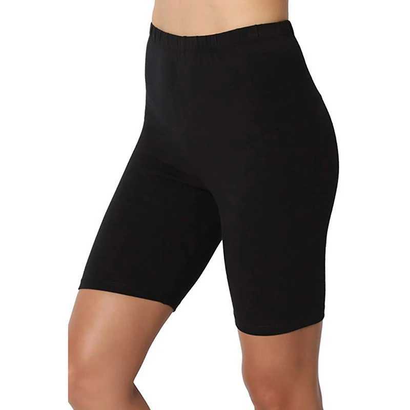 Shorts pour femme Short élastique pour femme décontracté taille haute ajustement serré fitness et semelles amincissantes été short noir blanc pur L2403