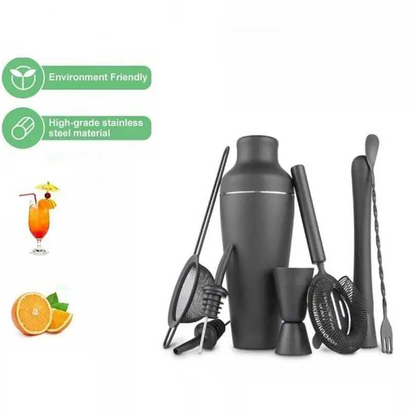 Outils de barre 600 ml en acier inoxydable Cocktail Shaker mélangeur boisson barman Kit barres ensemble outils avec support de casier à vin outil 240322