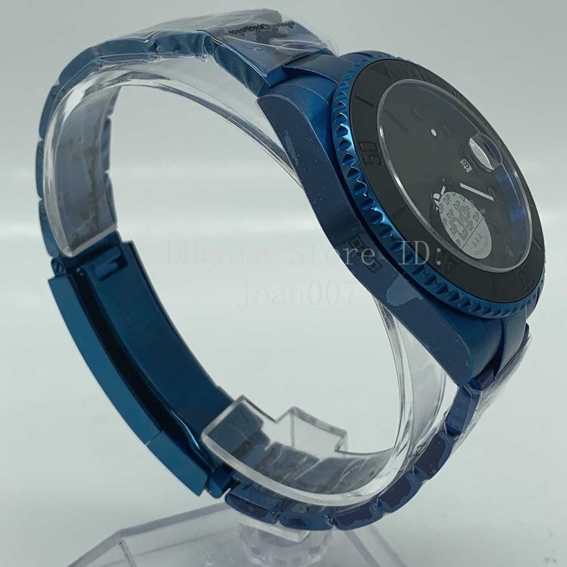 nouvelle montre pour hommes lunette en céramique noire sous-montres brillant bleu placage en acier inoxydable automatique mécanique montres pour hommes 40mm mad219m