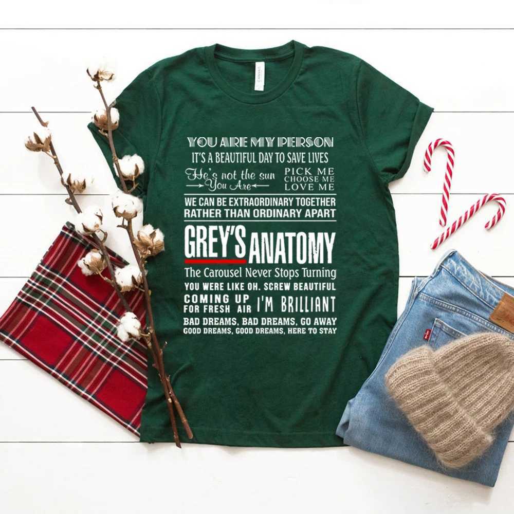 T-shirt femme Greys Anatomy Shirt Greys Anatomy Quotes T-shirt You Are My Person Shirt C'est une belle journée pour sauver des vies 240323