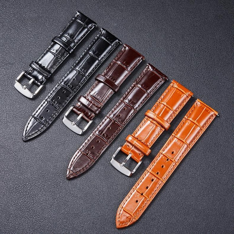 시계 밴드 18mm 19mm 20mm 21mm 22mm Quick Release Watchband Calfsin Leather Strap Genuine Band Belt Accessories304L