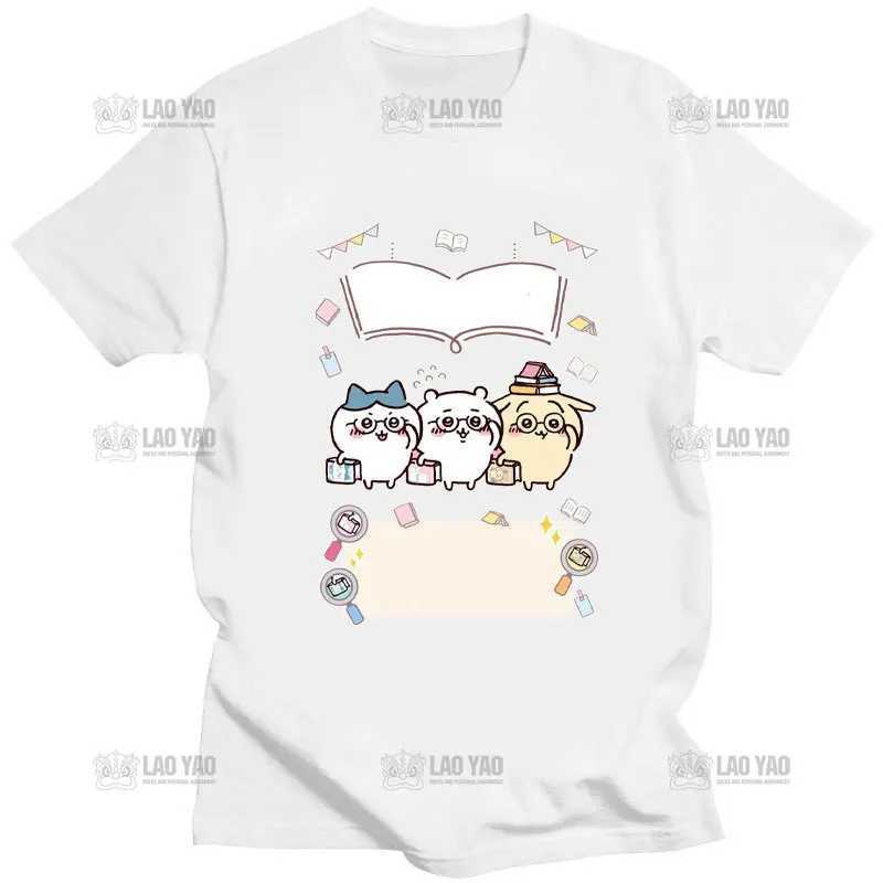 Camiseta para mujer Kawaii Chikawa Conejo Estampado Tennagi Cos Rabbit Dog Camisa para mujer Patrón de anime Camiseta estampada Harajuku Top de manga corta para mujer 240323