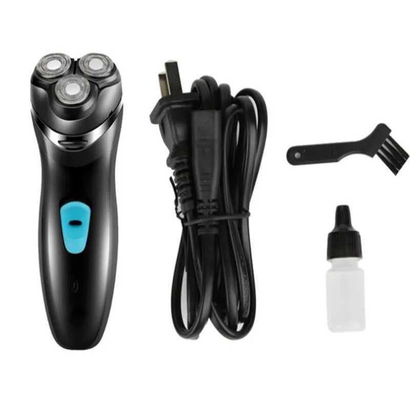 Barbeadores elétricos profissional corda barbeador elétrico barba 3d flutuante folha rotativa barbeador facial 240322