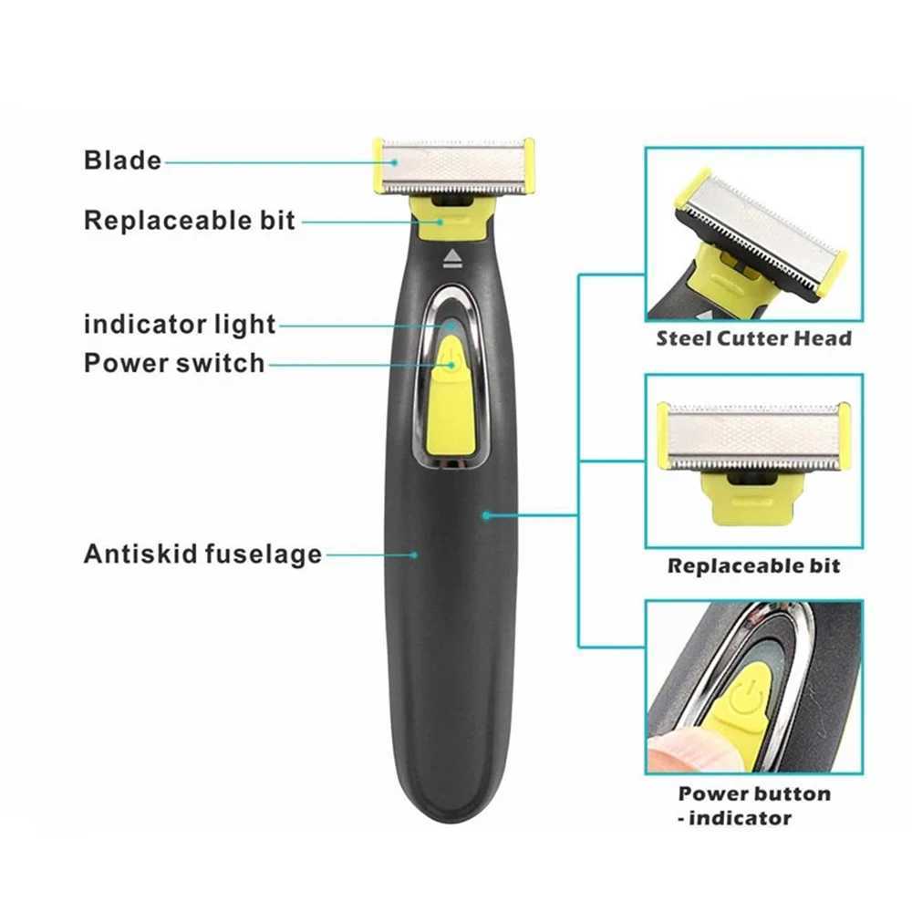 Rasoirs électriques Rasoir électrique lavable et rechargeable à lame unique rechargeable par USB machine de beauté et de coiffure soins du visage et nettoyage 240322