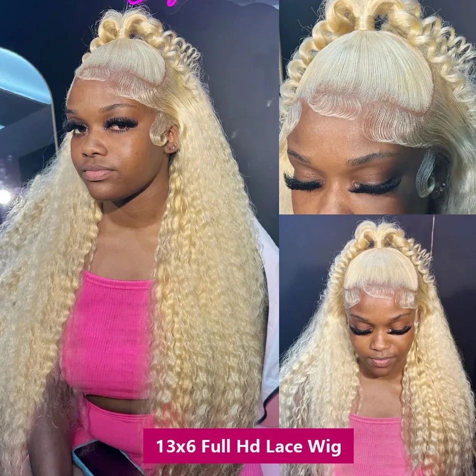 Deep Wave Blonde 613 Hd Lace Frontal Wig 13x6 Brazilian Lace Front Wigs Human Hair 13x4 Transparent Lace Frontal Human Hair Wig