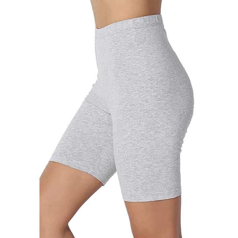 Kvinnors shorts kvinnor elastiska shorts avslappnad hög midja tät passande kondition och bantning sulor sommaren ren vit svart shortsl2403