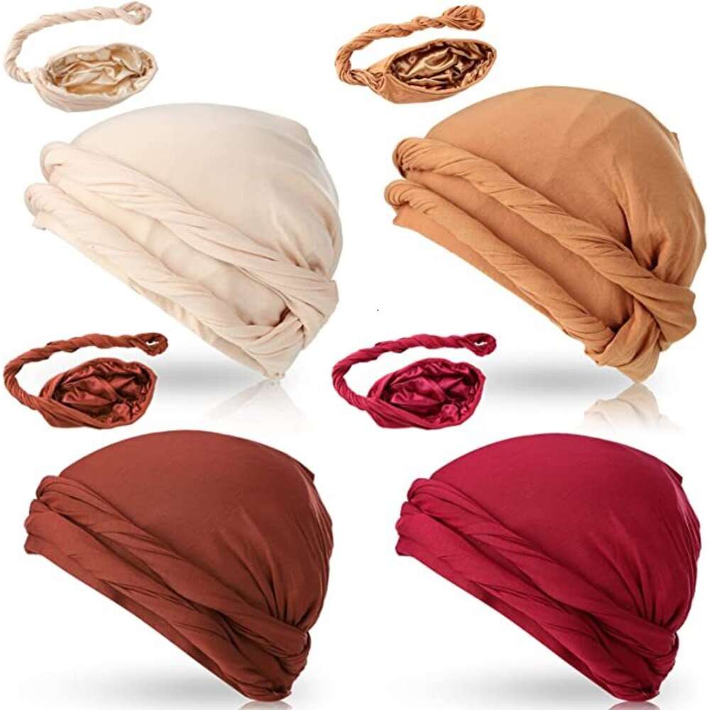 Pullover Vintage Head Wraps Uomo Sciarpa turbante in modal elasticizzato e raso Cravatta capelli