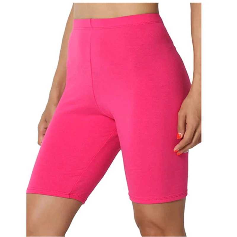 Shorts pour femme Short élastique pour femme décontracté taille haute ajustement serré fitness et semelles amincissantes été short noir blanc pur L2403