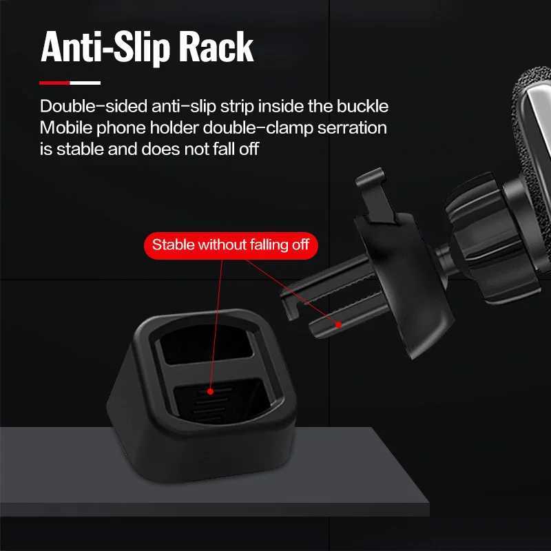 Cell Phone Mounts Holders McGiLLon Universal Wireless Car Charger Stand Base Dashboard Mount Car Mobile Phone Holder Bracket Air Outlet Clip Accessories 240322