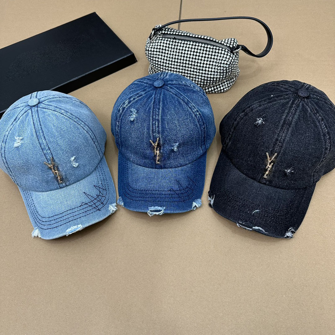 Auffälliges Gesicht, kleine Baseballkappe, kariert, für Jugendliche, atmungsaktives Mesh, bequeme Trucker-Hüte, Buchstabenstickerei, Sonnenschutz, Designer-Hut, Jeans-Kasquette im Used-Look