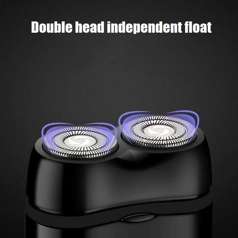 Rasoirs électriques Hommes double tête flottante rasoir électrique USB rechargeable rasoir à barbe sèche 240322