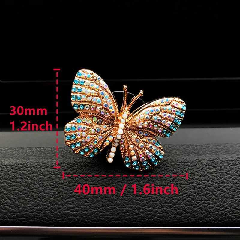 Car Air Freshener Butterfly car perfume clip color butterfly car air freshener perfume clip car decoration rhinestone accessories 24323