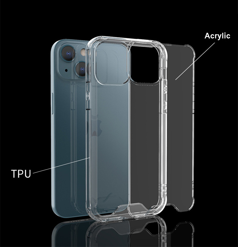 Nouveaux étuis de téléphone durs transparents en acrylique hybride antichoc pour iPhone 15 14 13 12 11 Pro XS Max XR 8 7 6 Plus Samsung S23 S22 S21 S20 Note20 Ultra