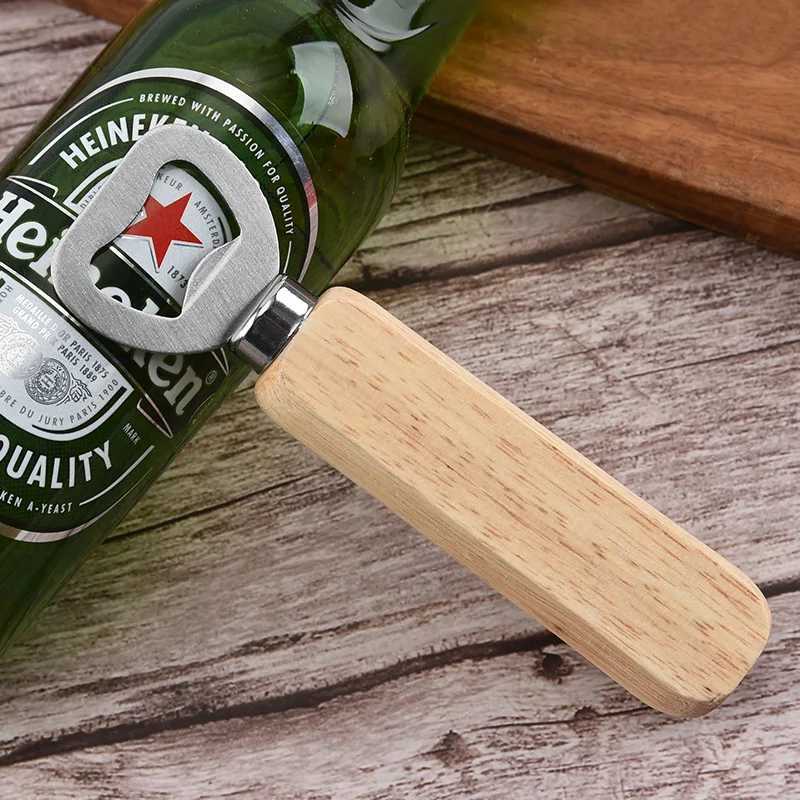 Bar Tools 10 Teile/los Holz Flaschenöffner Bier Dosenöffner Haushalt Küche Bar Werkzeuge für Zuhause Griff Handheld Wein Soda Glas kappe Gadgets 24322