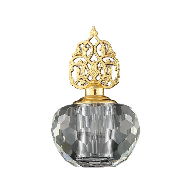 Bouteille d'huile essentielle en verre boule de cristal de 3ml, bouteille de parfum transparente créative, bouteille simple en bois d'agar, ornements cadeaux artisanaux
