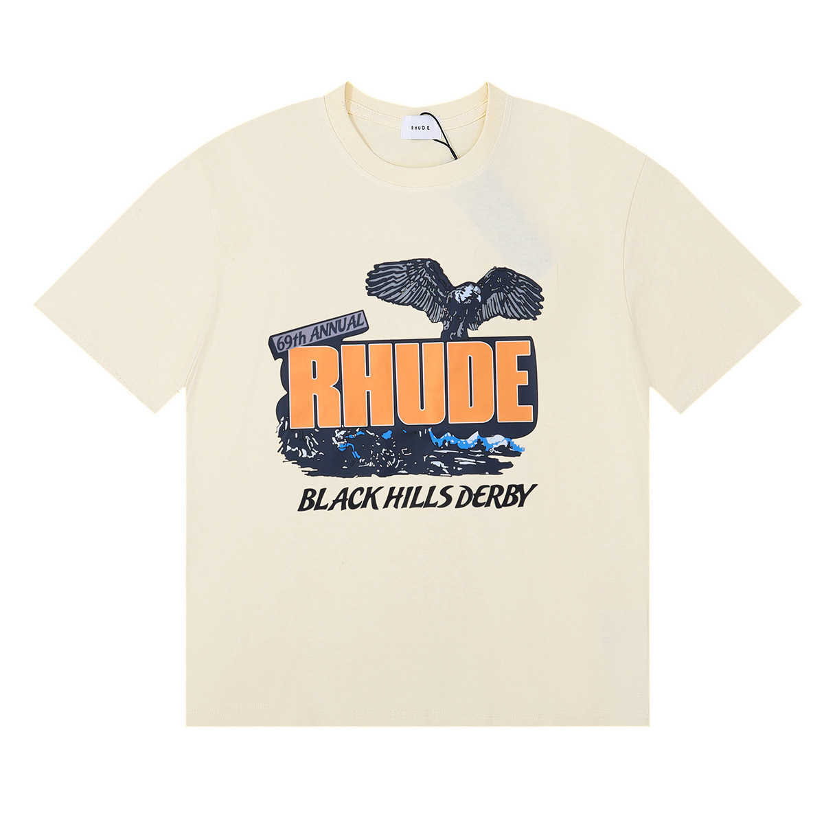 Meichao Spring/Summer New Rhude Letter Printing High Quality Pure Cotton Casuare Rooseカップ