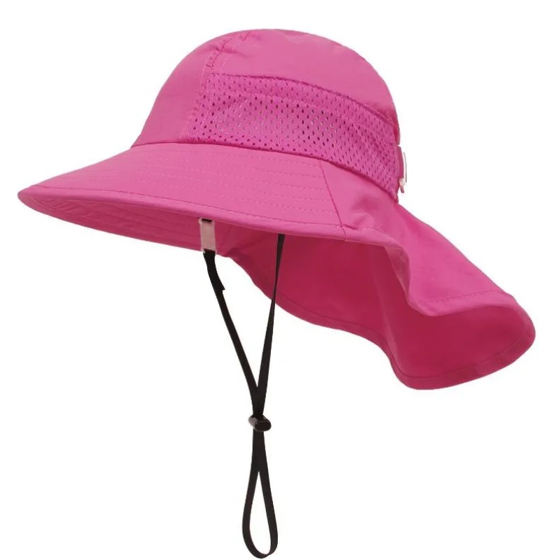 Baby Sun Hat Toddler Girls Fisherman Hats UV Ochrona Ochrona plażowa szerokie grzbietowe klapka na szyję czapki rybackie dla dziewcząt chłopcy siatka oddychająca czapki 6 kolorów