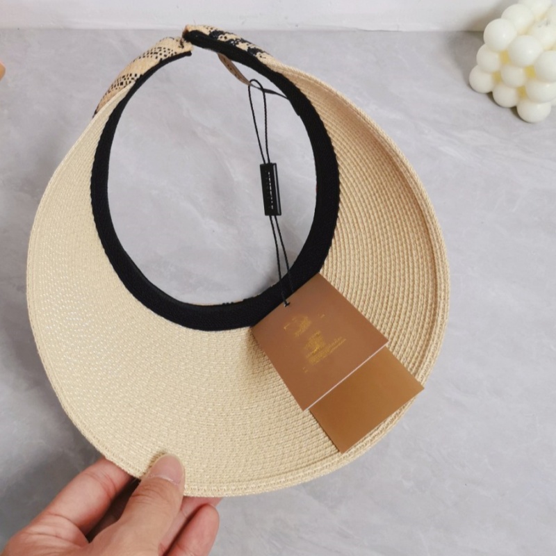 Moda Estate Donna Prendere il sole Protezione solare esterna fatta a mano Cappello di paglia UV Moda Panama Cappello da sole da spiaggia con top vuoto
