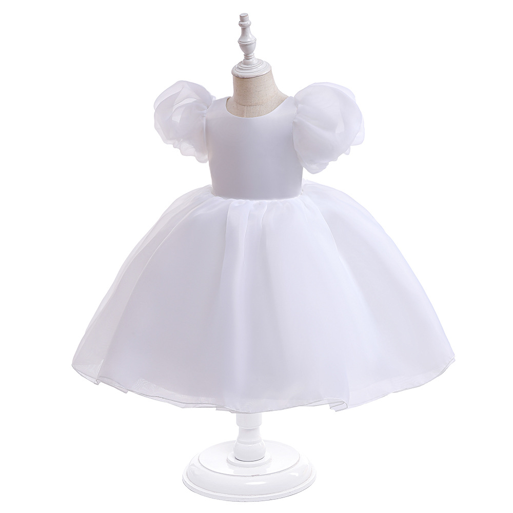 Beauté blanc rose bijou robes de fille de fleur robes d'anniversaire de fille jupe de fête fille robe de tous les jours vêtements de fête pour enfants SZ 2-4 D323144