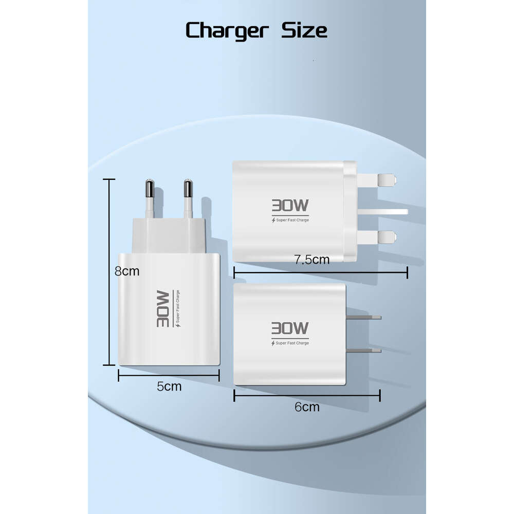 Cargador inverso PD30W estándar del Reino Unido para iPhone 15 Huawei Xiaomi adaptador de carga rápida