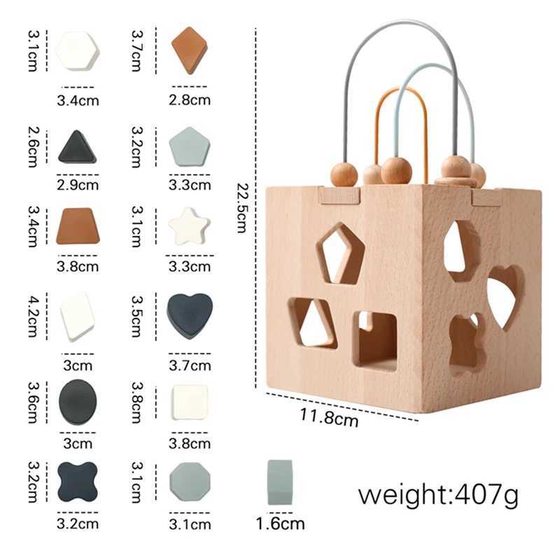 Sortice di nidificazione giocattoli impilanti bambini Montessori Montessori silicone a forma di forma geometrica Blocco abbinamento della scatola impilamento puzzle bambino 24323