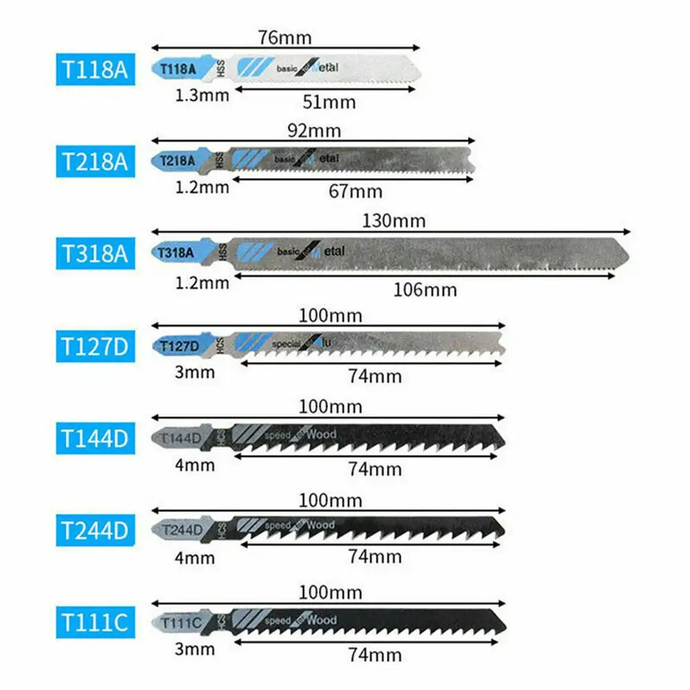 Parts 2022 Metal Cutting Jigsaw Blades Multifunctional Tshank Saw Blades Set For Processing Metal Plastic Wooden