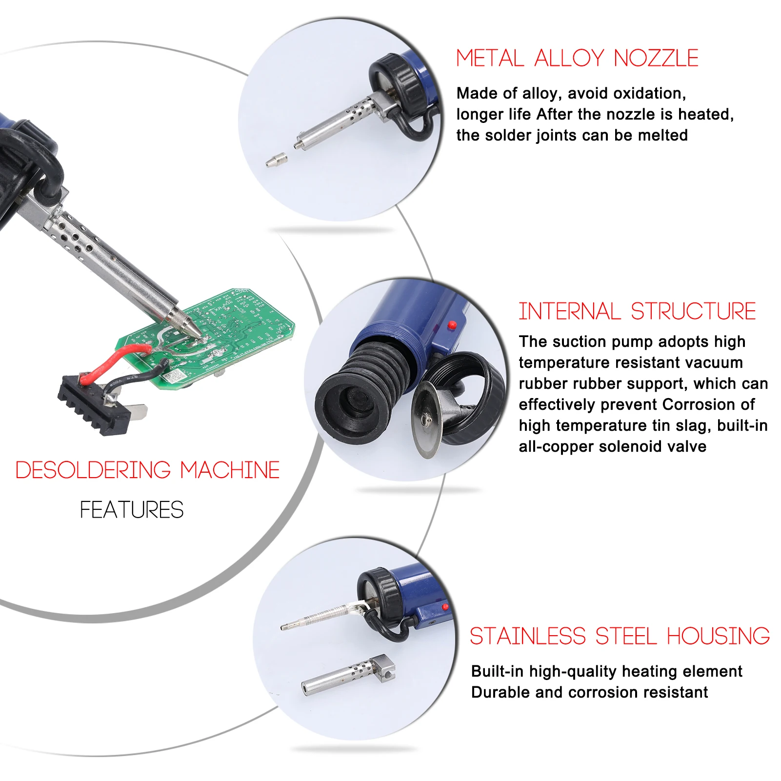 Zaagmachines Automatic Portable Electric Solder Tin Sucker Vacuum Soldering Remove Pump Desoldering Hine