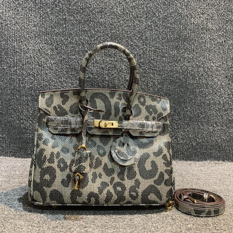 Genuine leather bag Korean style dinner versatile fashionable leopard print cowhide handheld shoulder lock platinum bag