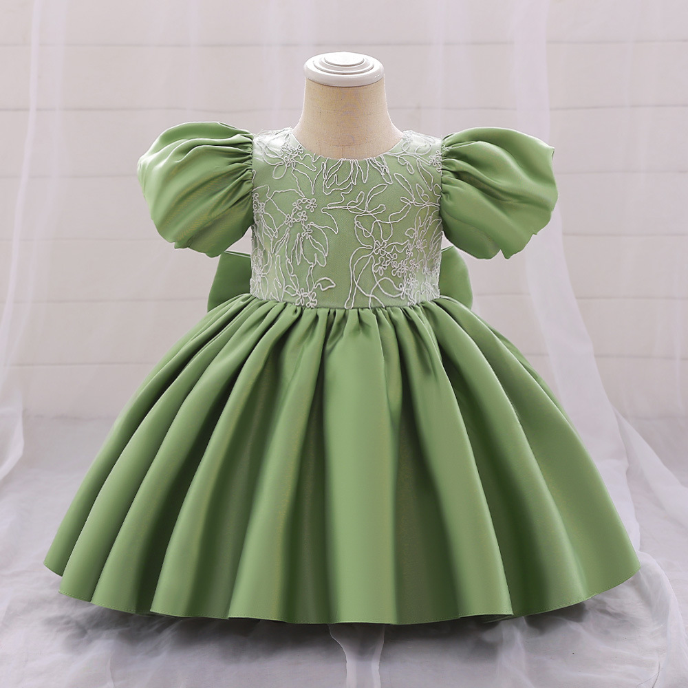 Robes de concours de fille de bijou vert doux blanc bleu ciel rose robes de fille de fleur robes d'anniversaire/de fête de fille jupes de tous les jours vêtements pour enfants SZ 2-10 D323162