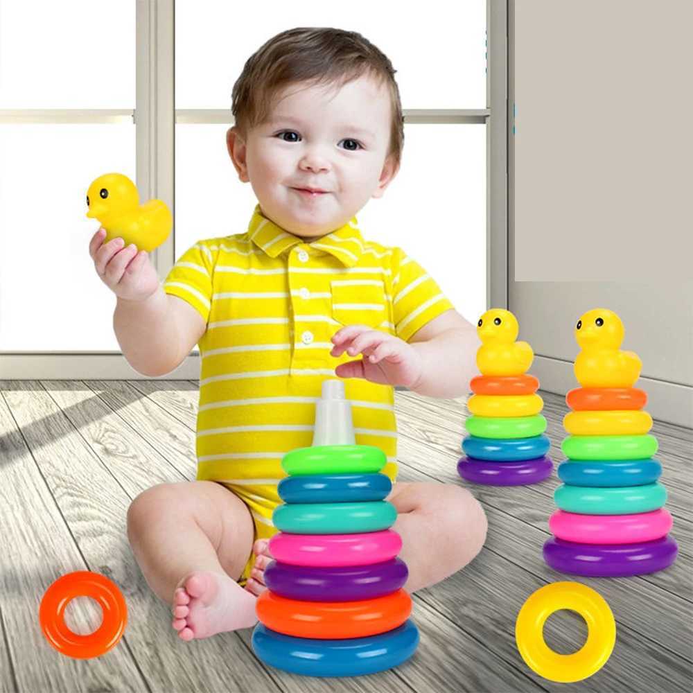 Sortieren Nesting Stapelspielzeug Kinderspielzeug Turm Tasse Ente Baby Montessori Bildung Kognition Badezimmer Regenbogen Kreis 24323