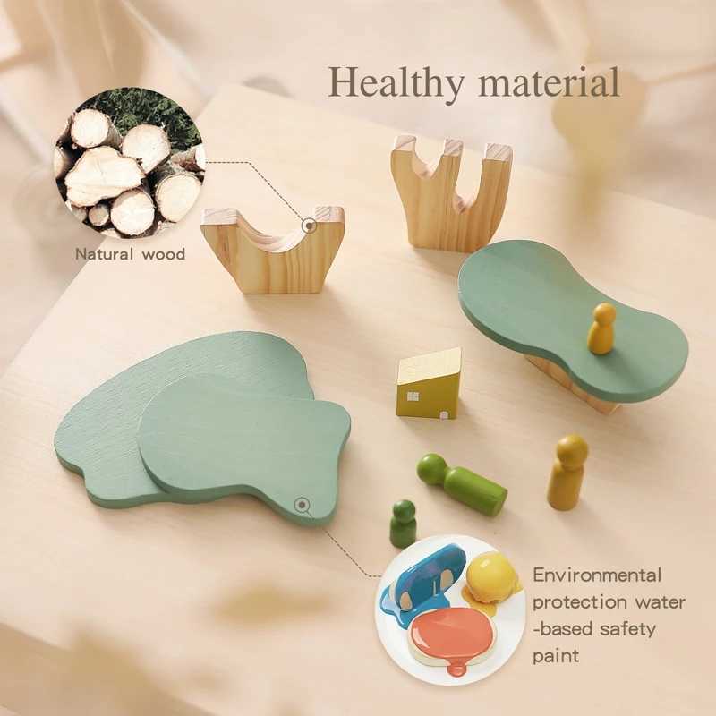 Tri nidification empilage jouets Montessori bloc en bois pour enfants bébé empilage puzzle jeux d'équilibre décoration de chambre pour enfants 24323