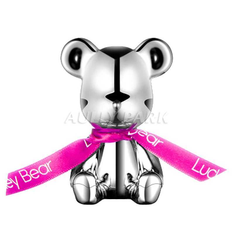 Ambientador de ar para carro Lucky Bear Perfume para carro Ar condicionado saída clipe decoração Ambientador para carro Bonito desenho animado Urso prateado Perfume para estilo de carro 24323