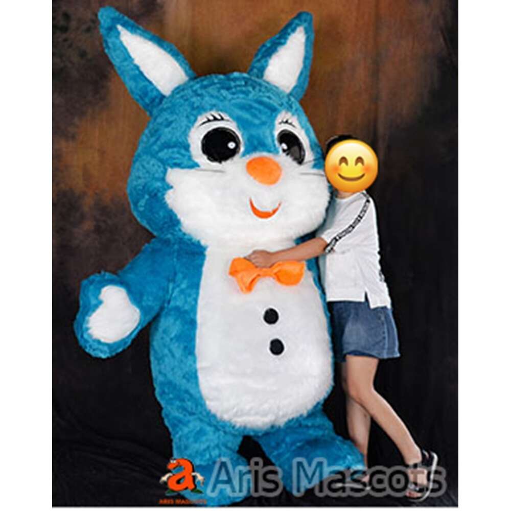 Kostium maskotki 2M / 2,6M puszysty niebieski królik wielkanocny kostium dla dorosłych pełny maskotka garnitur Królik fantazyjna sukienka na imprezę entertanments