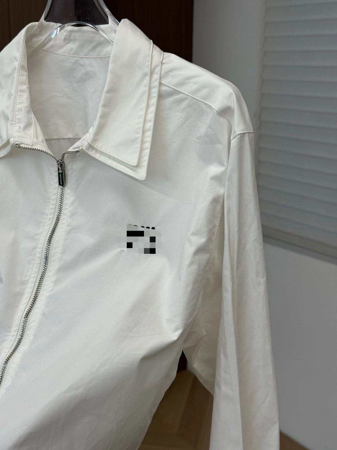 2024 White Lapel Neck Panelled Zipper Women's Coats Designer Long Sleeves Women's Jackets 3234