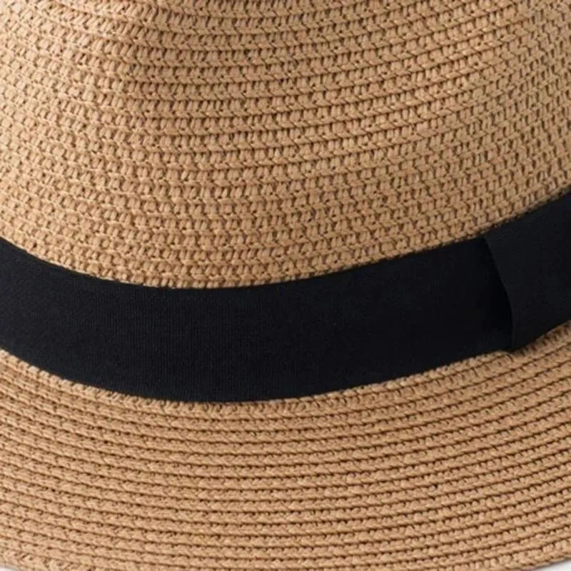 Berets -Summer Usisex Ribbon Sun Hat عطلات عطلات Panama Topper Straw Women Beach Jazz Men Hats قابلة للطي قابلة للطي