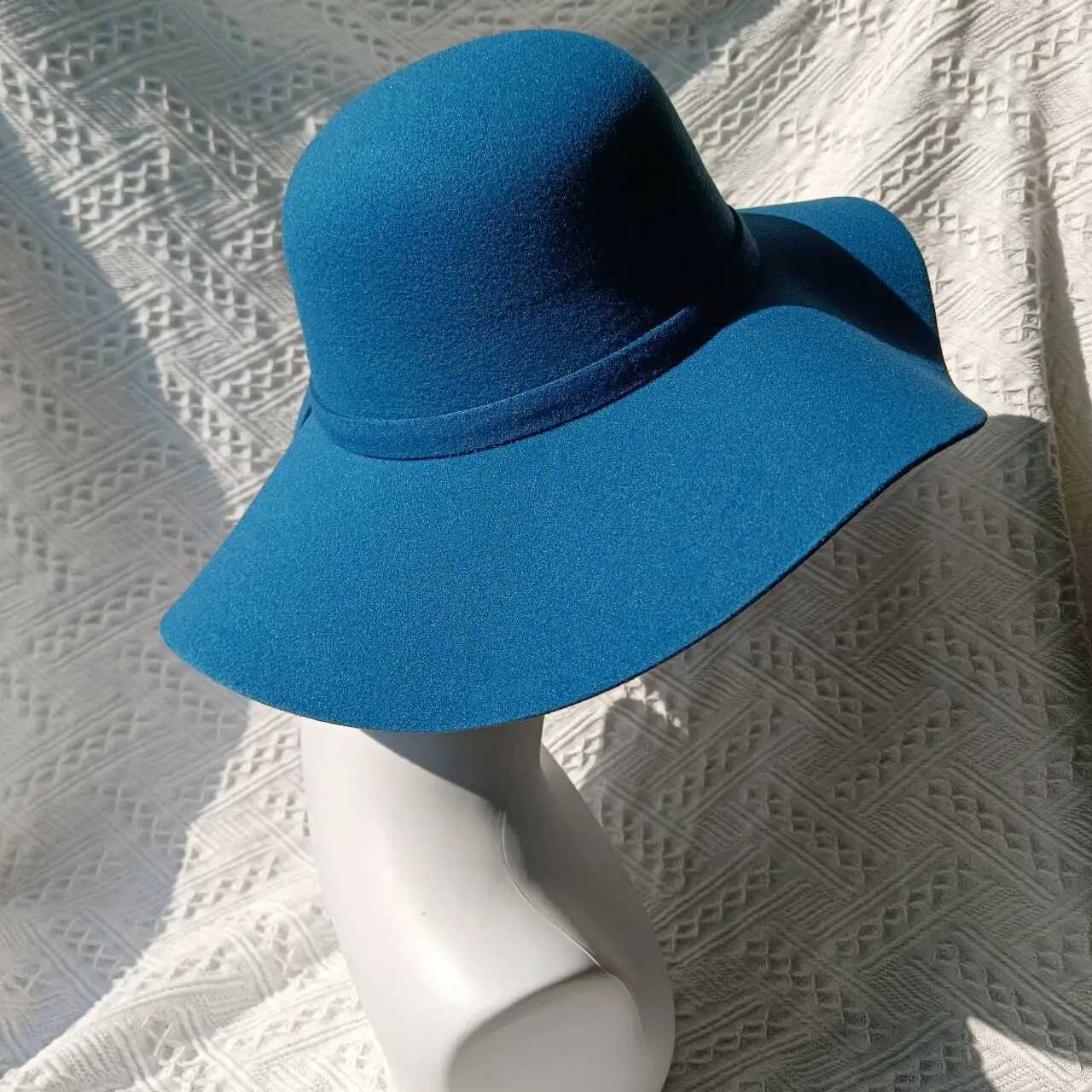 Wide Brim Hats Bucket Hats 2023 Autumn and Winter Vintage Soft Hat Womens Elegant Felt Soft Hat Wide Brown Sun Hat British Style Fedoras Felt Soft HatL2403