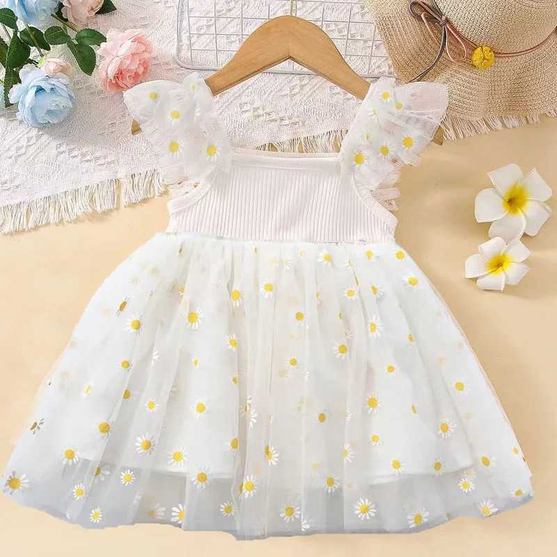 Girl's Dresses MERI AMMI 1-10 Chrysanthemum Girl Birthday Dress Childrens Clothing Petal Sleeve Party Christmas Knee Length Net 24323