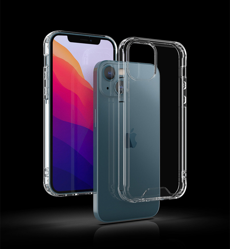 iPhone 15 14 13 12 11 Pro XS Max XR 8 7 6 Plus Samsung S23 S22 S21 S20 Note20 Ultra의 투명한 충격 방지 아크릴 하이브리드 갑옷 하드 전화 케이스