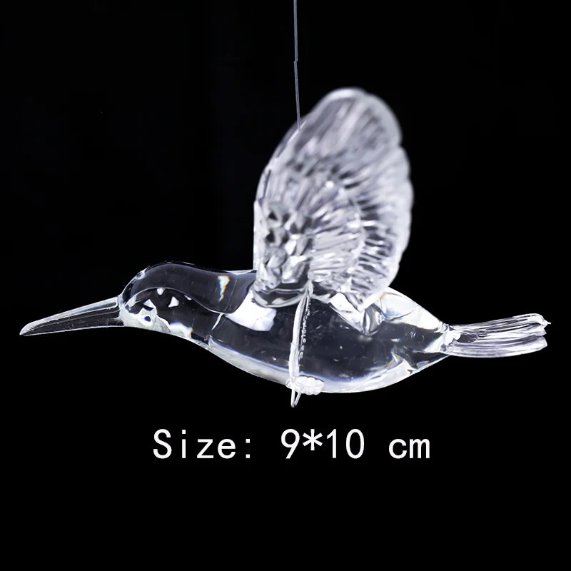 Europejski hummingbird przezroczysty akrylowy ptak kropelki woda w wodę powietrza